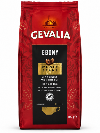 Gevalia Ebony – Kaffebönor 500 g