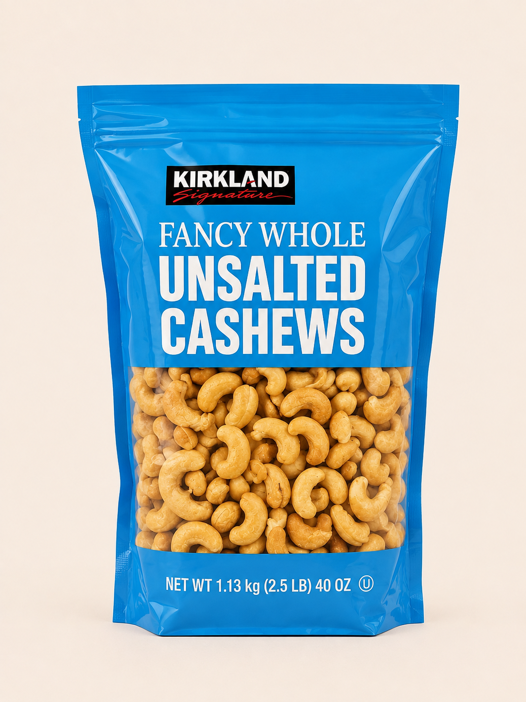 Kirkland Signature Cashewnötter utan salt – 1,13 kg