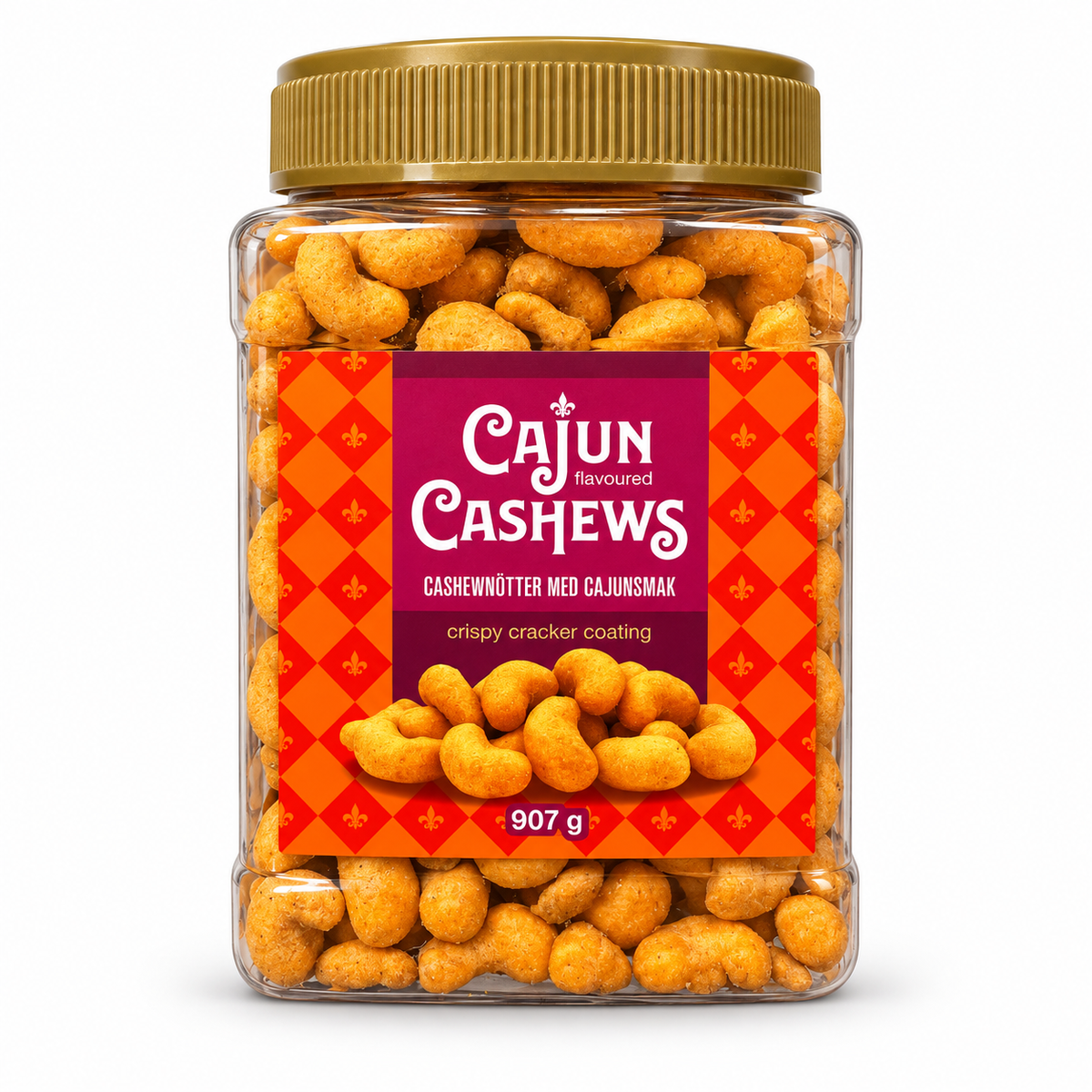 Cajun Cashews – Cashewnötter med cajunsmak 907 g